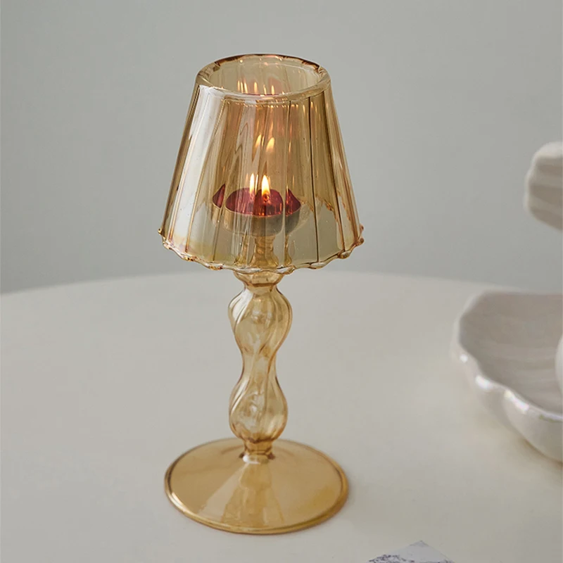 Glass Candlestick Ornaments Candlelight Dinner Supplies Aromatherapy Candle