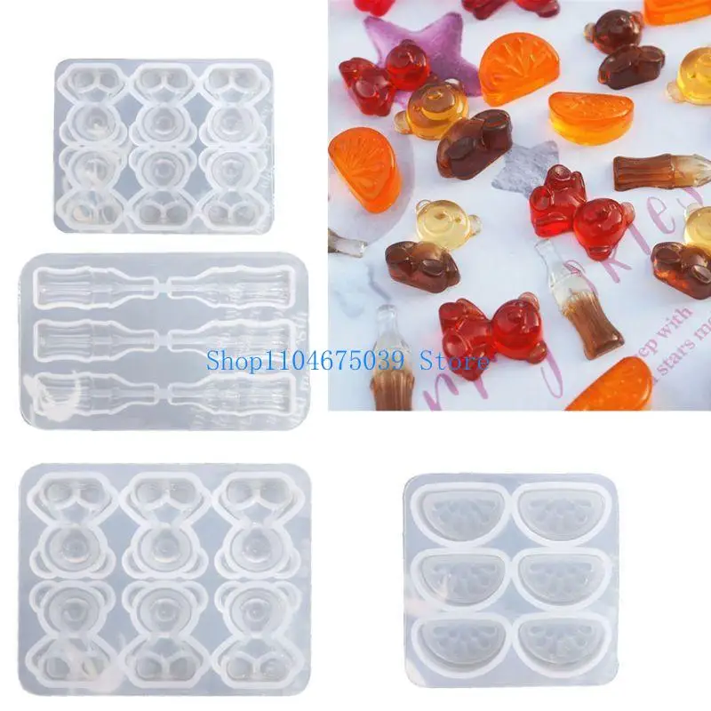 5asd 6 تجويف الدب كولا زجاجة شريحة برتقالية للكيك أو الحلوى ديكور الفاكهة على شكل