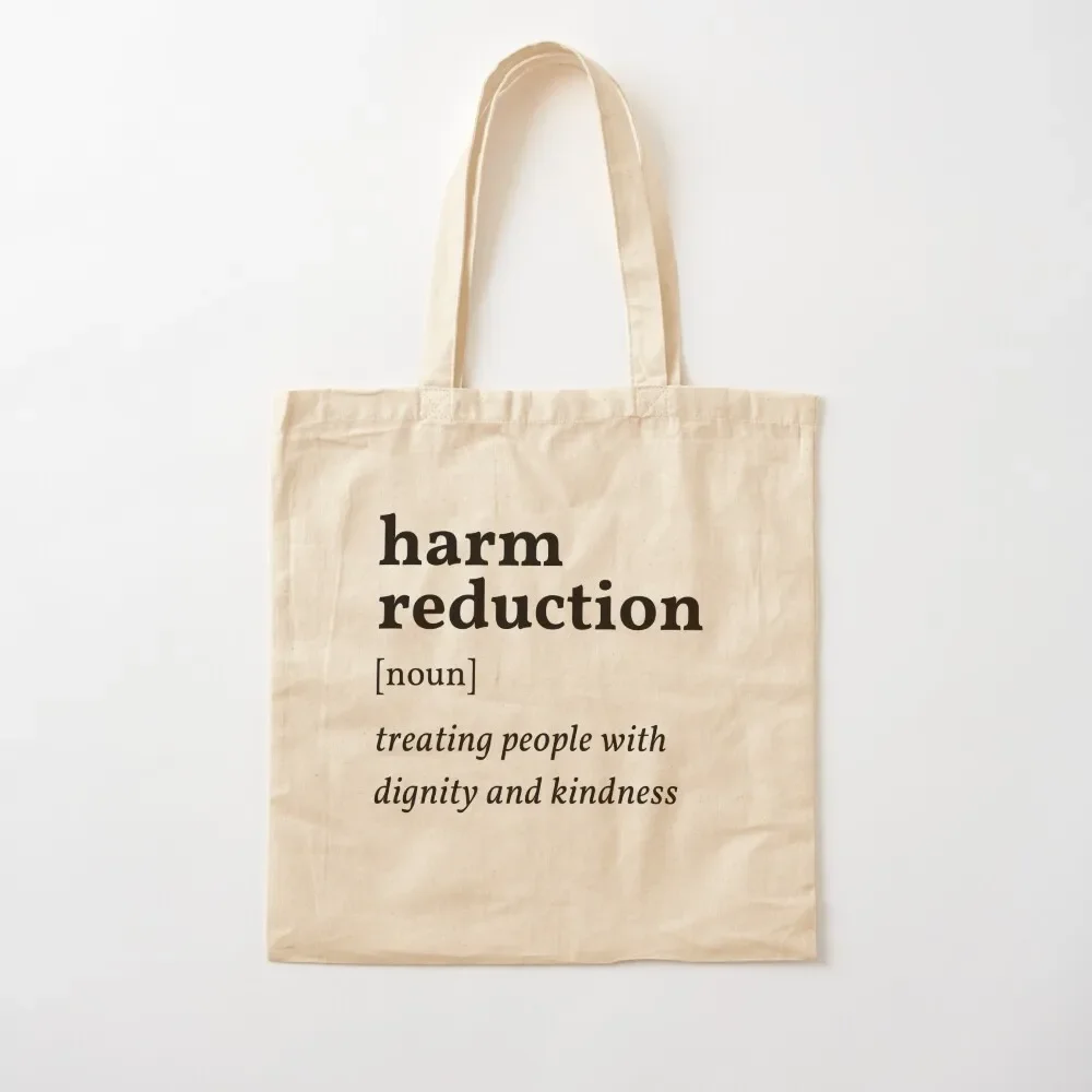 

Harm Reduction Definition Tote Bag reusable shopping bag Cloth bags women bag Woman shopper