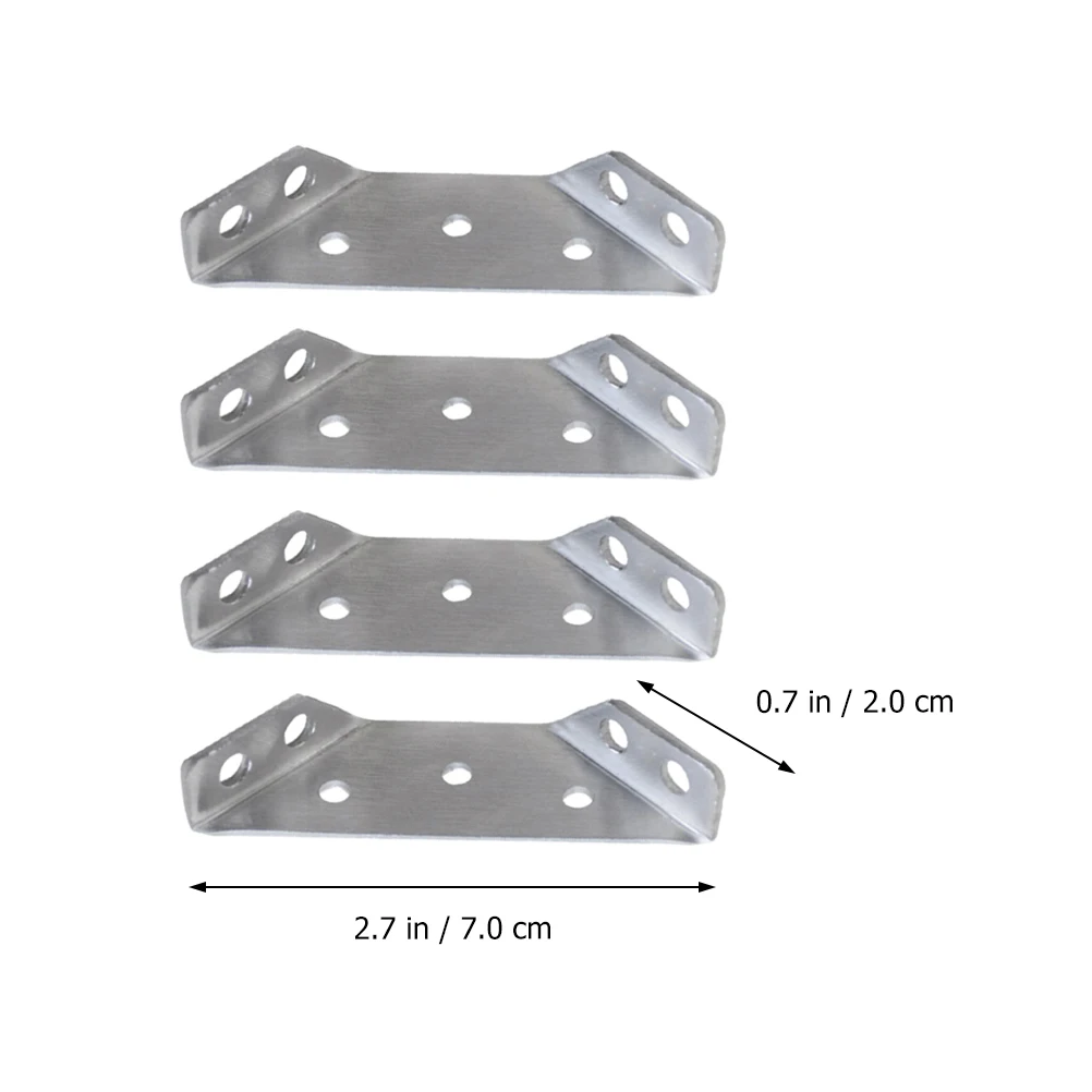 12pcs Trapezoid Angle Bracket Right Angle Corner Brace Stainless Steel Corner Brace Silver Joint Fastener Corner Bracket