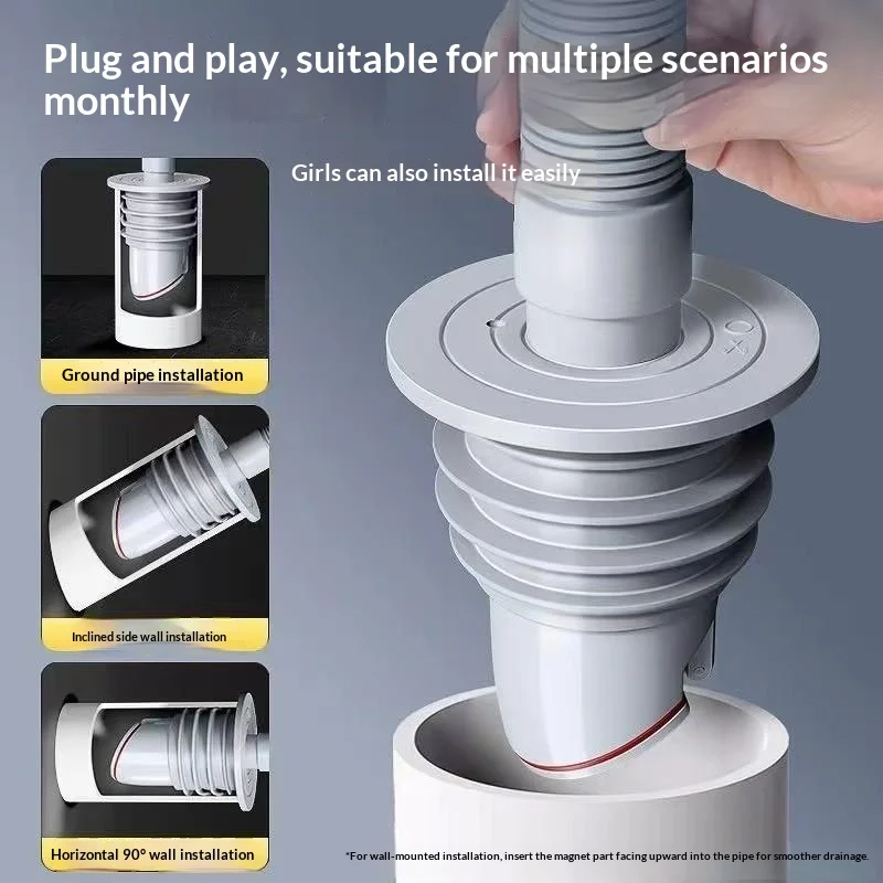 

Уплотнительное кольцо для канализации в ванной, защита от запаха, герметичное, для кухонной раковины, заглушка для сливной трубы, соединитель для напольного слива стиральной машины, 1 шт.