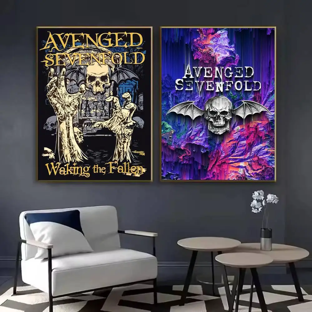 Singer A_Avenged S_Sevenfold Album Poster Waterproof Sticky Wall Art Print For Bedroom Living Room Hallway Bar Home Decor