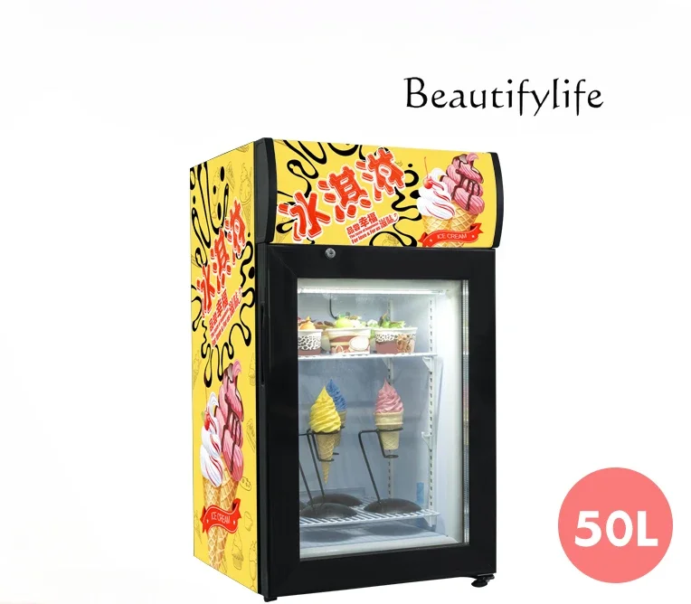 Ice cream freezer display cabinet small commercial vertical refrigerator