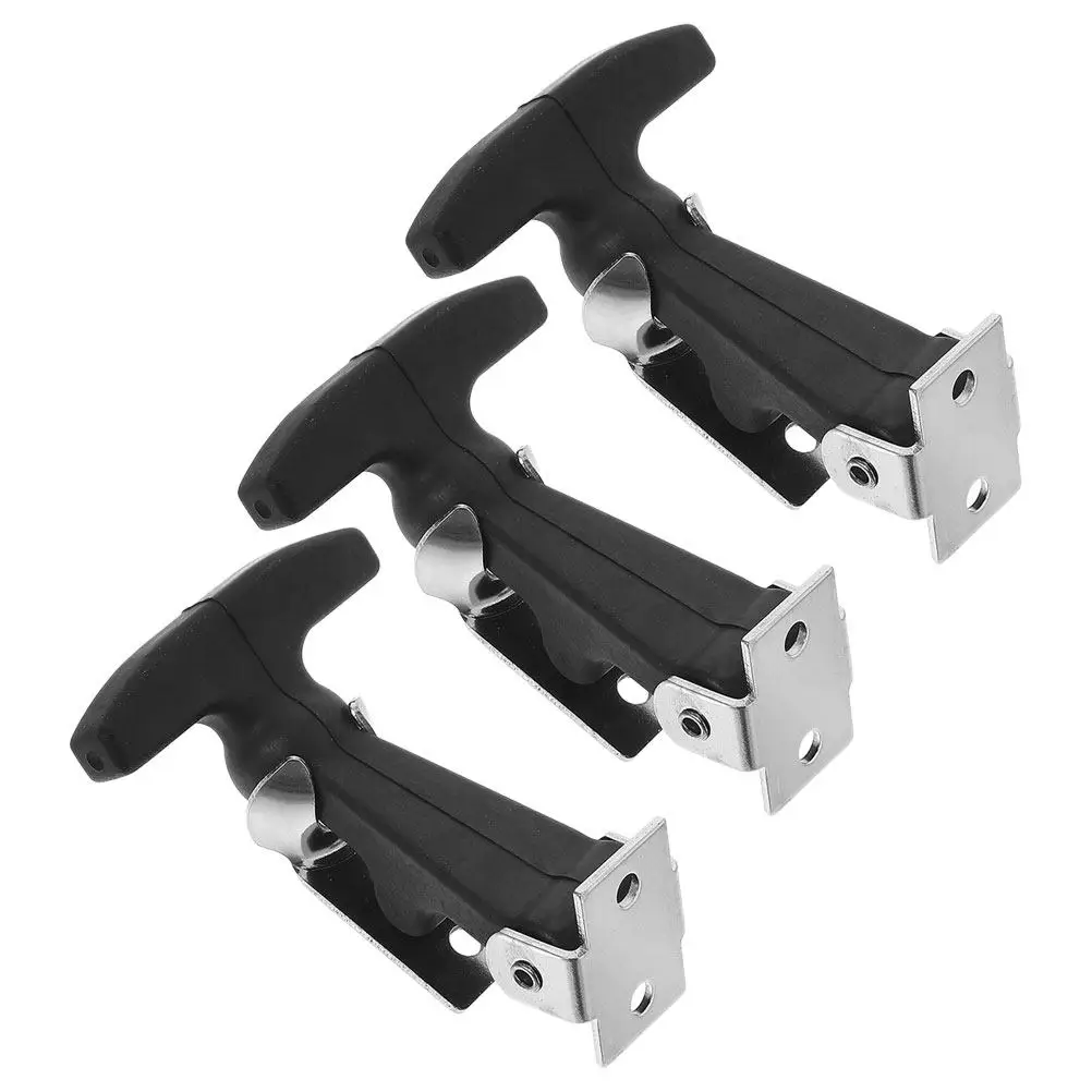 3Pcs Flexible T-Handle Rubber Draw Latch Engine Hood Shockproof Toolbox Truck Trailer Rv Lock Hasps Draw Latch