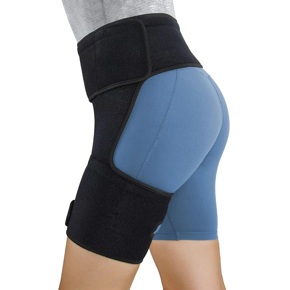 Hip Thigh Support Brace Groin Compression Wrap for Pulled Groin Sciatic Nerve Pain Hamstring Injury Recovery and Rehab Men Women