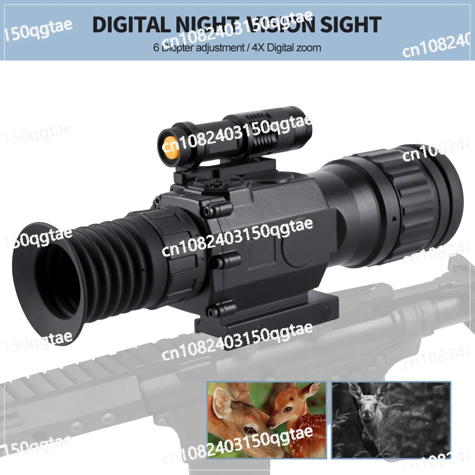 Night Vision Riflescope 4X Monocular Infrared Digital Sight Φ50mm for Hunting Wildlife Bird WatchingCamping Hiking