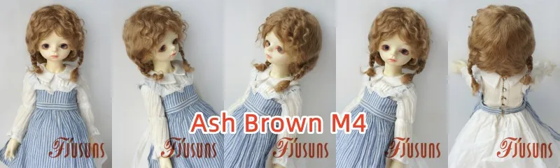 Fjusuns JD644 9-10inch 10-11inch Messy Baby Curly Mini Twintail Mohair BJD Wigs QBaby Pullip Blythes& 18"AG Doll Accessories