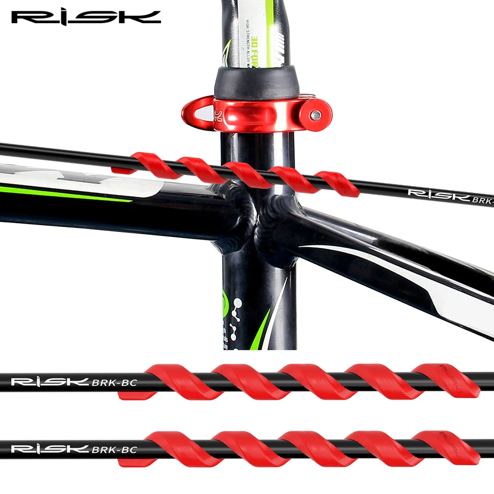 RISK-Protector de Cable de freno de bicicleta, cubierta de goma de 5/10 piezas, Protector en espiral, antifricción, accesorios de piezas de ciclismo