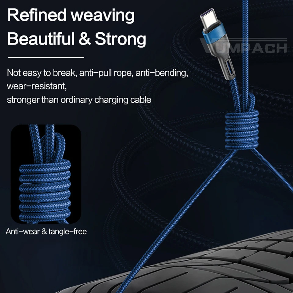 Vumpach Cable USB tipo C de carga rápida, cable de datos y cargador para Samsung s21 s20 A51, xiaomi mi 10, redmi note 9s 8 4