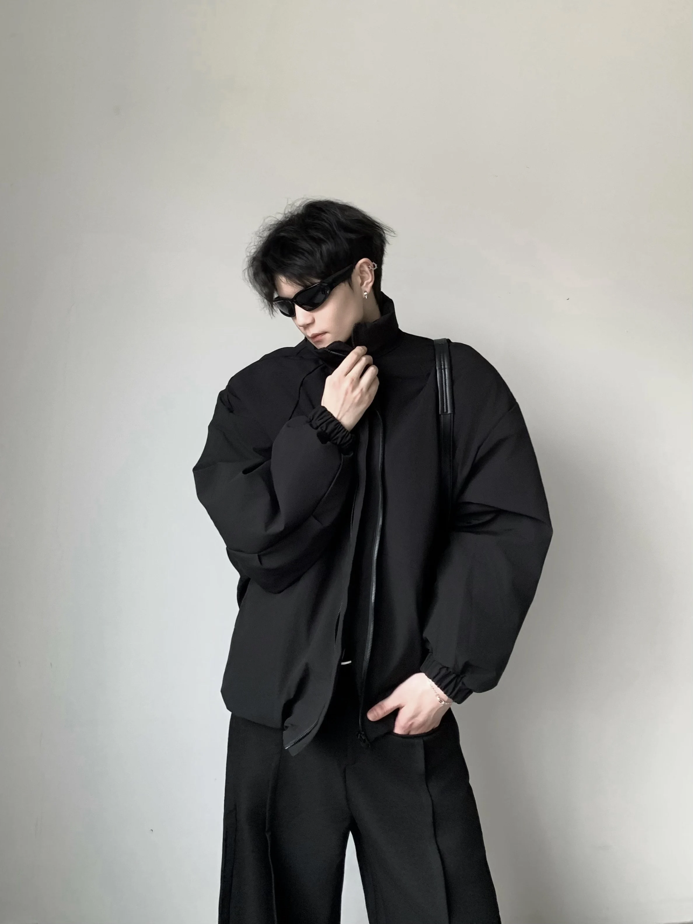 الرجال 2025 شتاء جديد النمط الأمريكي الوقوف طوق الطيران سترة أسفل معاطف الرجال الدافئة سميكة بسيطة تنوعا بلون جاكيتات #5