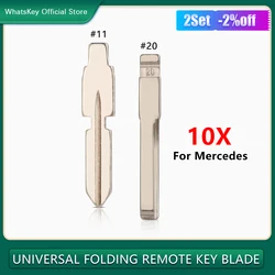 10Pcs HU39 HU64 Metal KD Key Blade #11 #20 For Mercedes Benz W124 W126 W140 W168 W202 W203 W211 W210 Folding Key Blade