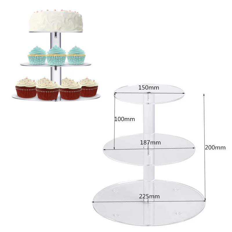 3/4/5/6 Tier Acrylic Cake Stand Transparent Cake Display Shelf Removable Cupcake Holder Wedding Birthday Party Decoration Stands