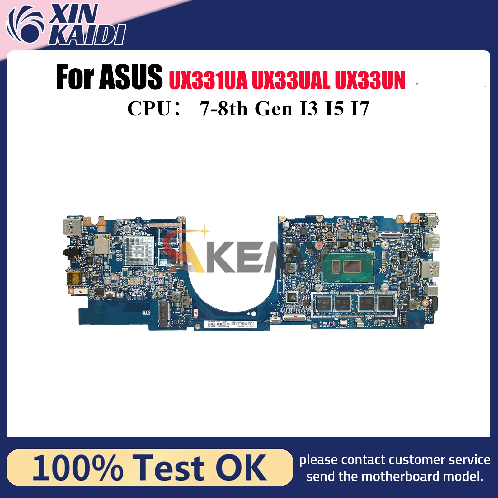 

UX331UA Laptop Motherboard For ASUS ZenBook UX331 UX33UN U3300U UX33UA UX33UAL BX331U Mainboard With I3 I5 I7 CPU 100% tests OK