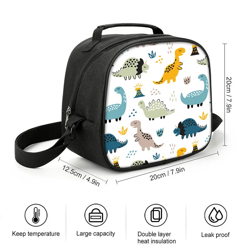 Smilings Critters Lunch Bag borse per il pranzo degli studenti primari borse a tracolla per il ghiaccio borsa per il pasto portatile monospalla