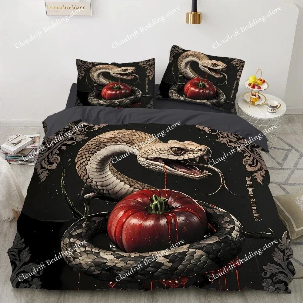 

Luxury 3D Snake Scale Bedding Set - 220x240cm QueenKing Microfiber Duvet Cover,Wrinkle Resistant Bed Linen for Adult Bedroom026