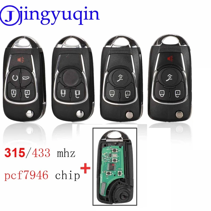 jingyuqin 315/433mhz Modified Car Key Shell For Chevrolet Cruze For Buick For VAUXHALL OPEL Insignia Astra J Zafira C 2