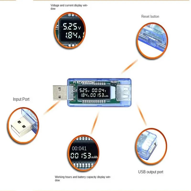 Voltage Meters Current Voltage Capacity Battery Tester USB Volt Current Voltage Doctor Charger Capacity Tester Meter Power Bank