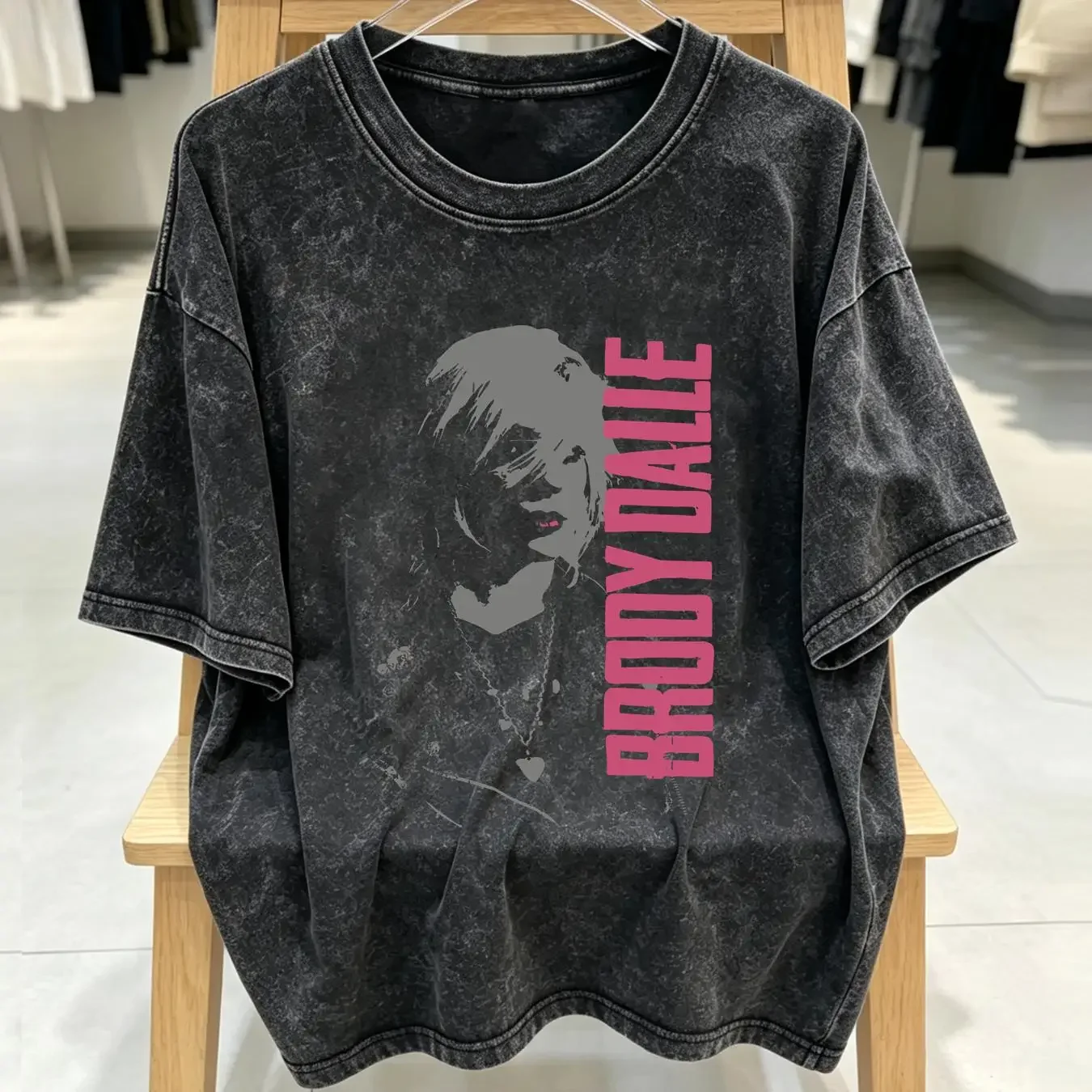 washed T Shirt Brody Dalle The Distillers Queen Of Hearts Punk Medium long or short sleeves vintage Washed Stylish homme