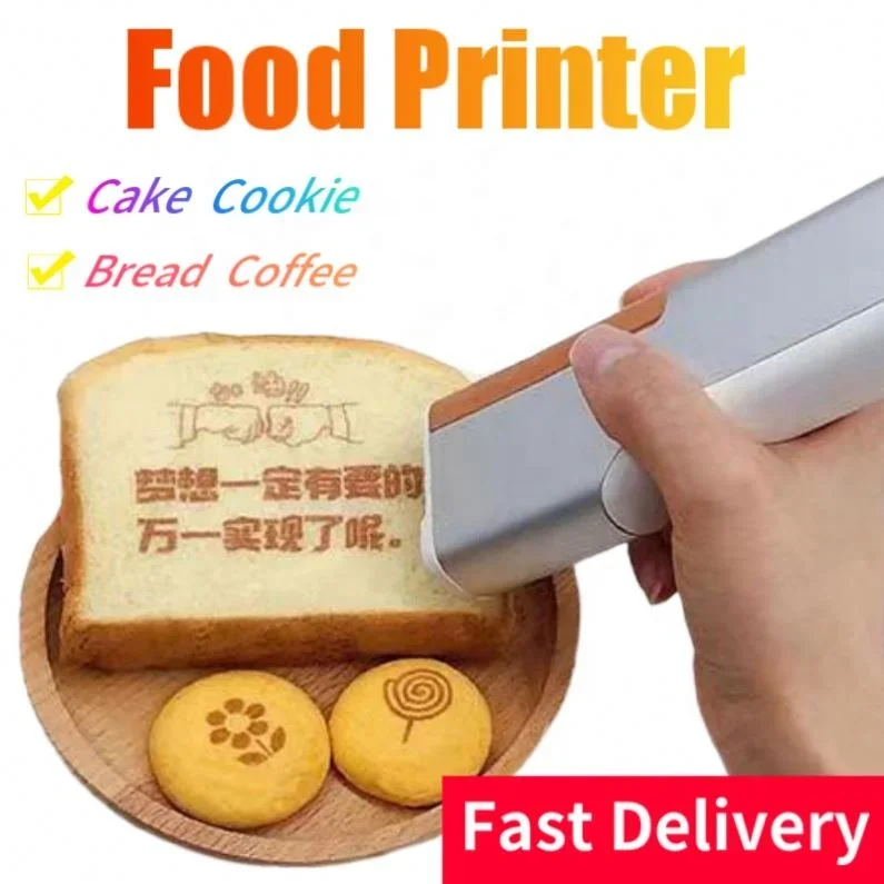 Yunyi Printpen Food Printer Inkjet Handheld Printer for Cake and Macarons 3d Printer for Edible Food Coffee Latte Art Machine Si