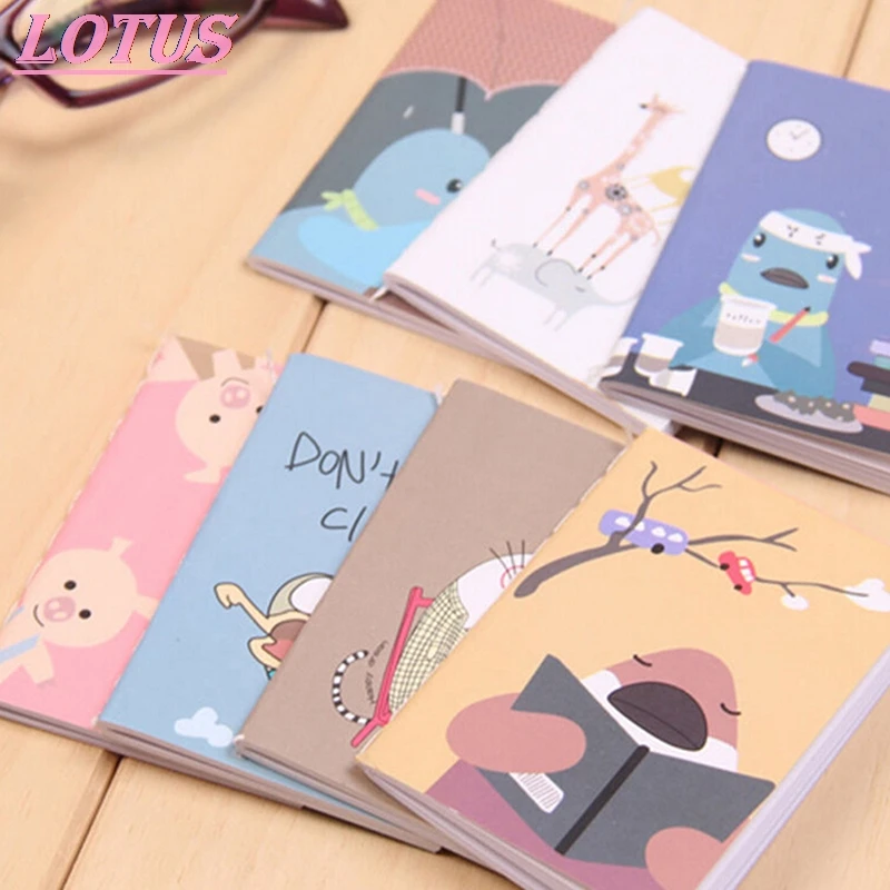 Retro Notepad Book Korean Lovely Cartoon Image Notebook Vintage For Kids Stationery Kawaii Journal Diary 1pcs