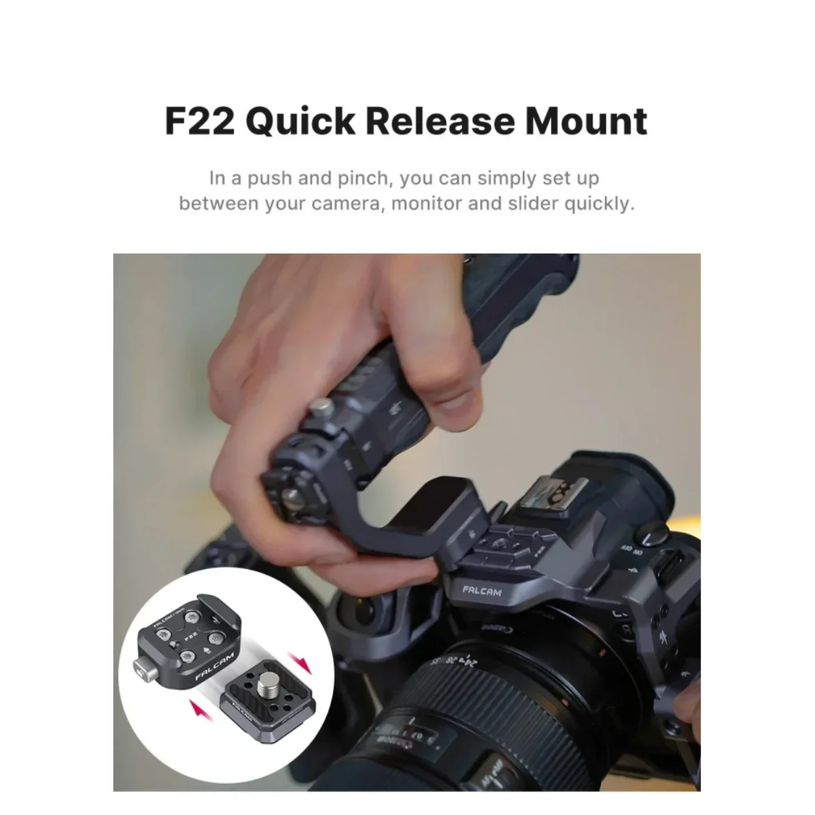 Falcam هيكل قفصي الشكل للكاميرا الإفراج السريع مقبض علوي قبضة متعددة 1/4 "-20 موضوع أري يده قبضة لسوني لوميكس نيكون فوجي