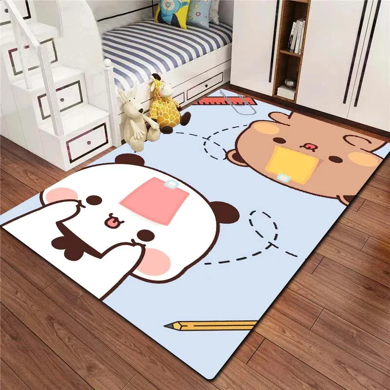 Non Slip Kawaii Cartoon Carpet Bubu and Dudu Print Area Rug Soft Mat Living Room Sofa Entrance Kids Room Indoor Home Decoration
