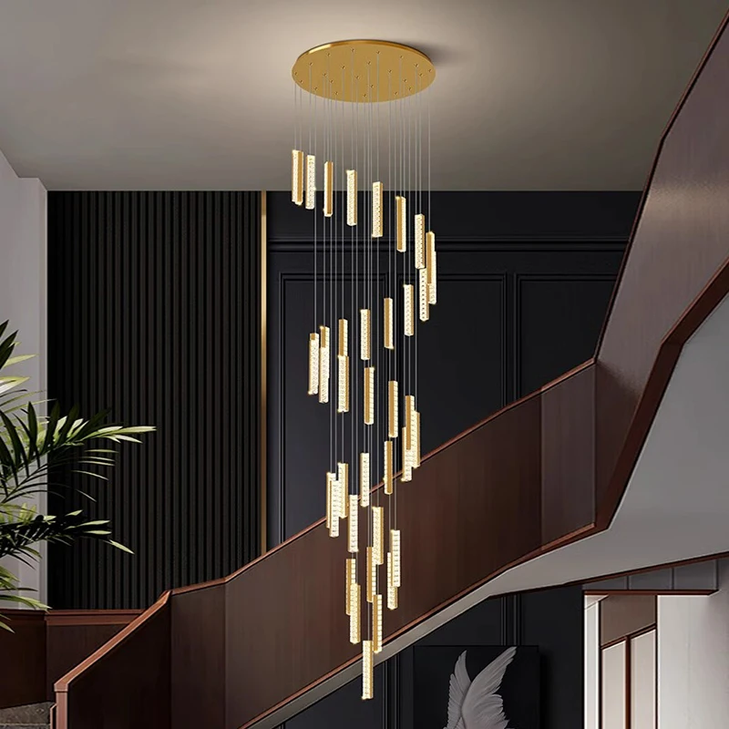 Modern home decoration crystal chandelier, stair Pendant lamp, living room Pendant lights, interior lighting