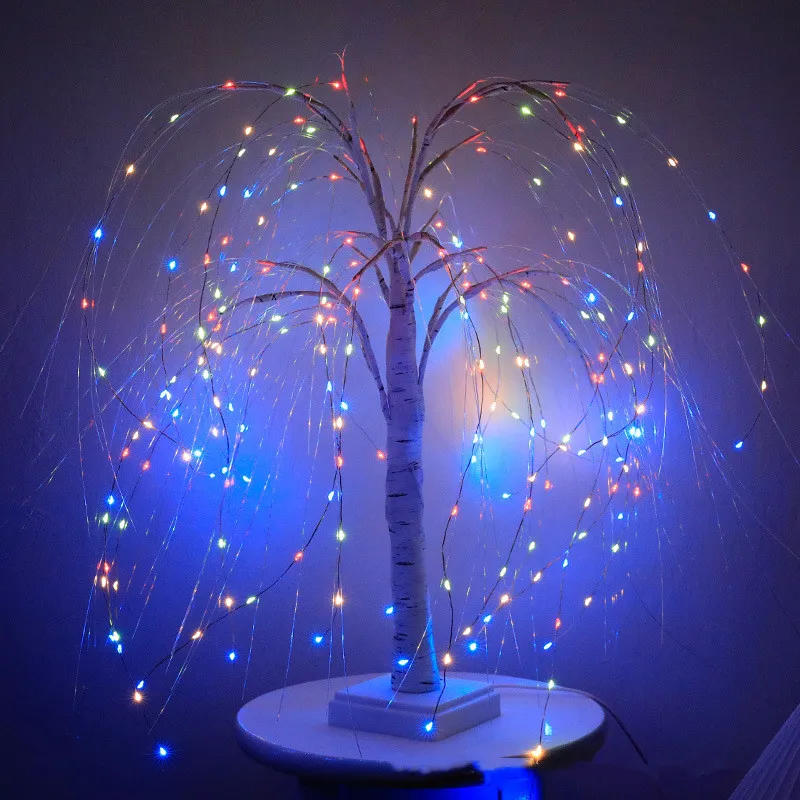 8 Modes LED Lighted Weeping Willow Tree with Fairy String Lights for Christmas Holiday Party Festival Wedding Bedroom Decoration