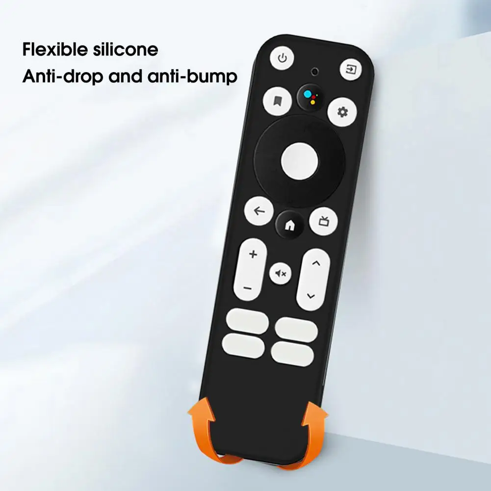 Protective Cover Waterproof Shock-proof Top Opening Remote Control Solid Color Silicone Case For Walmar Onn/Android TV 4K UHD