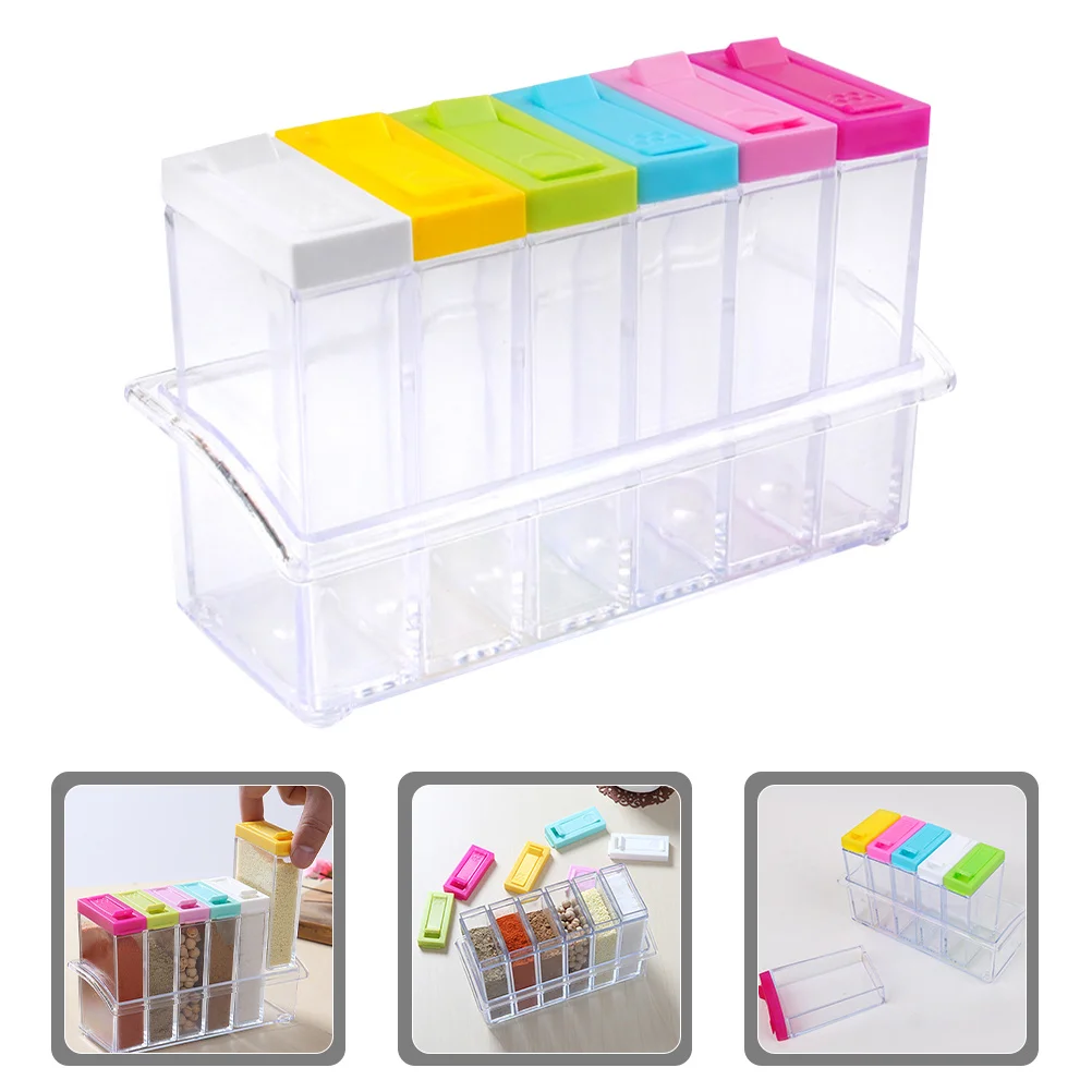 

1Set Plastic Spice Jars Transparent Seasoning Containers Multipurpose Condiment Storage Bottles for Kitchen and Home Use
