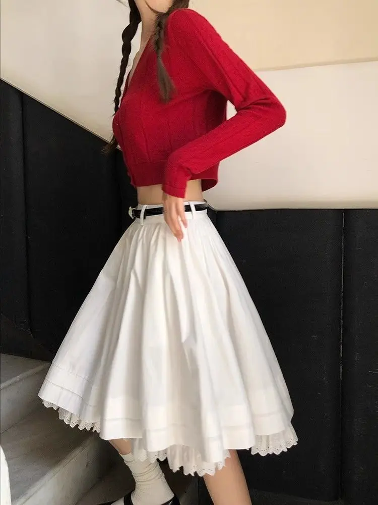 Large Size Fresh New Ballet Tutu Skirt Fashionable Lace Niche Design Temperament Skirt for Women