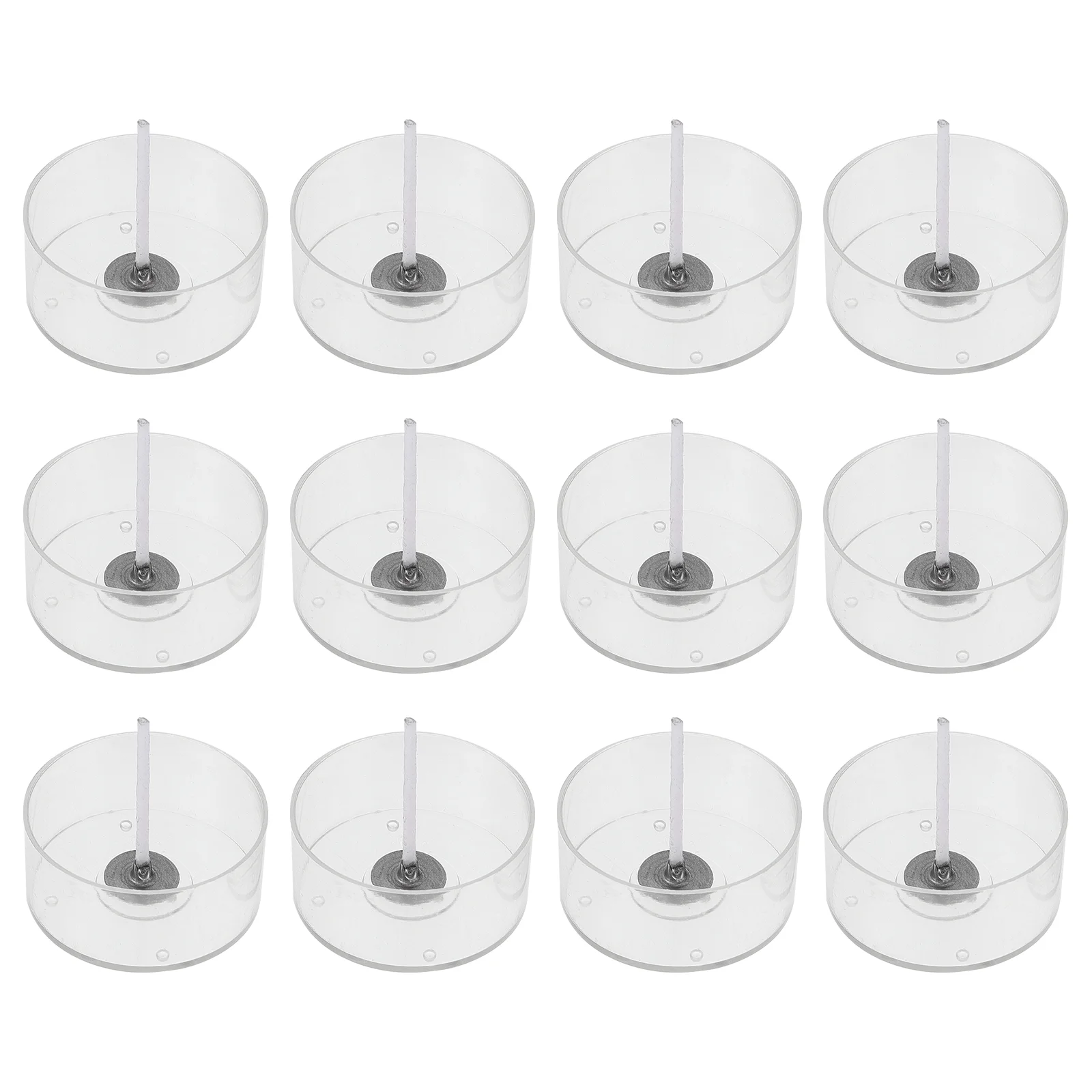 

100 Pcs Mold Making Kit with Supplies Round Tealight Cup Wick Holder Jar Tools Plastic DIY Candlewick Cotton