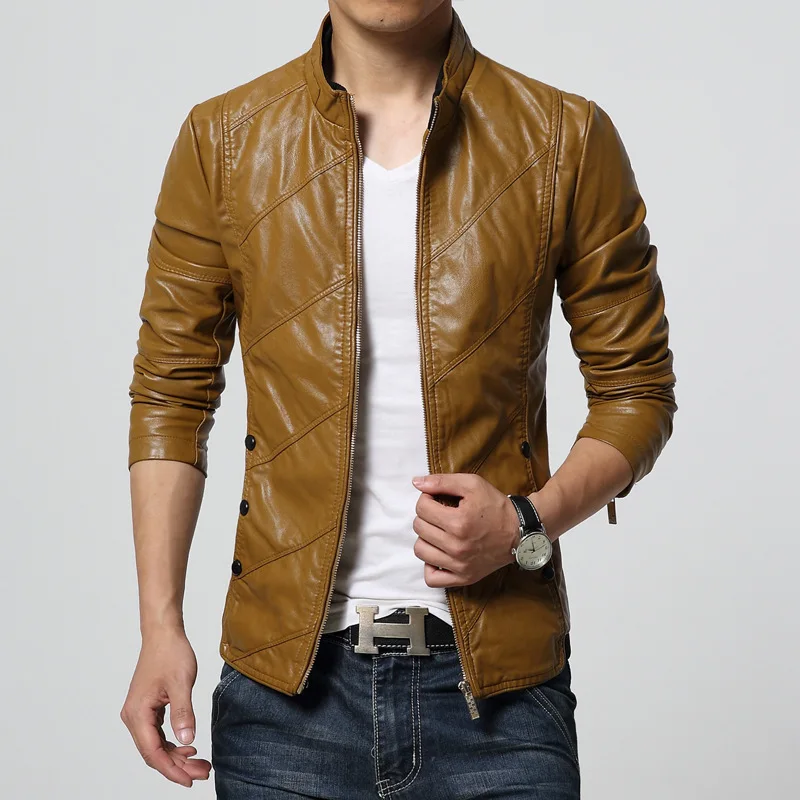 Men\'s PU Jackets Coats Motorcycle Leather Jackets Men Autumn Spring Leather JACKET and coat Casual Biker Jacket Male Outerwear