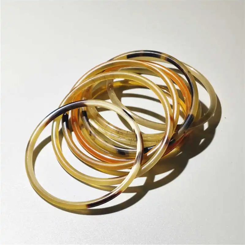 BB-068 Tibet Natural Yak Horn Close Slim Bangles for Girls Summer Healthy bracelets