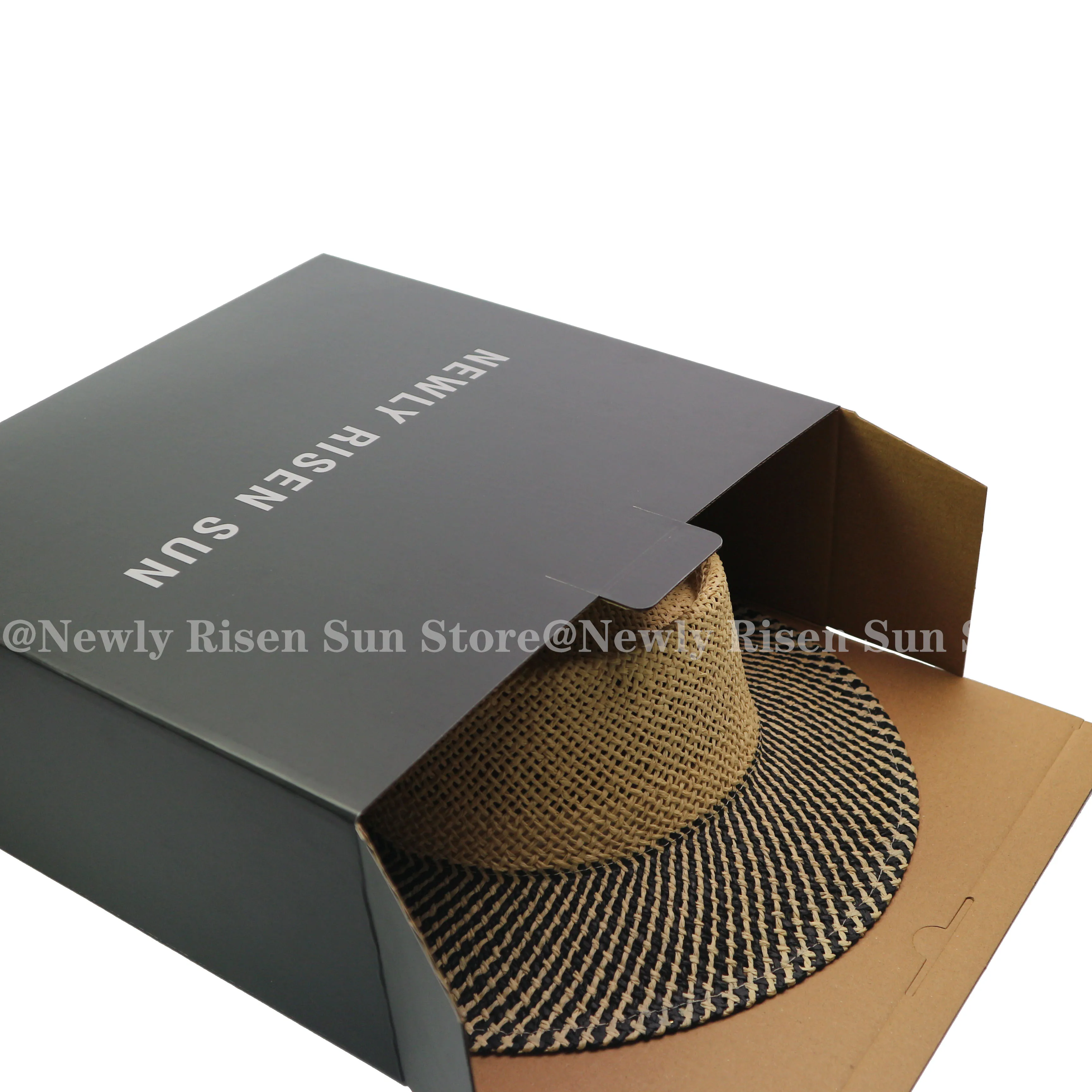 

New Spring & Summer French-British Color Block Flat Straw Hat / Hand-Woven Sun Hat, a Must-Have for Outdoor Trips
