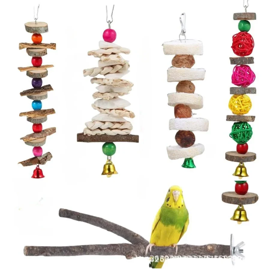 

5PCS Parrot Chew Toy Hanging Multicolor Rope anti-bite Parrot Cage Foraging Toy Chew Toy Pet Bird Bird Supplies Bird Accessories