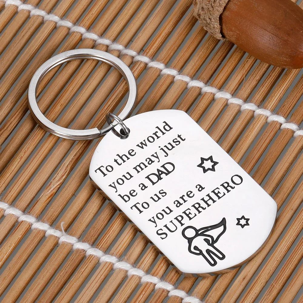 Dad Gifts Keychain for Father Puppy Step Dad from Son Daughter Car Keychains Gift for Dad Birthday Gifts for Father