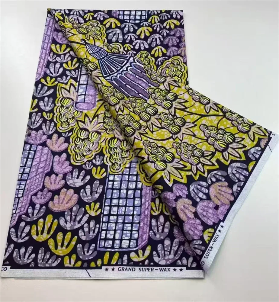 

Новая золотая голландская восковая ткань Hollandais высокого качества, Анкара, оригинальная голландская восковая печать, платье Pagne Africa для вечерних платьев, ткань