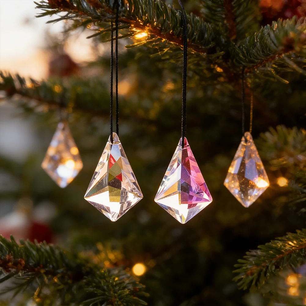 50mm Hanging Drop Crystal Suncatcher Prism Light Refraction Dispersion Effect Rainbow Maker Chandelier Pendant Garden Tree Decor