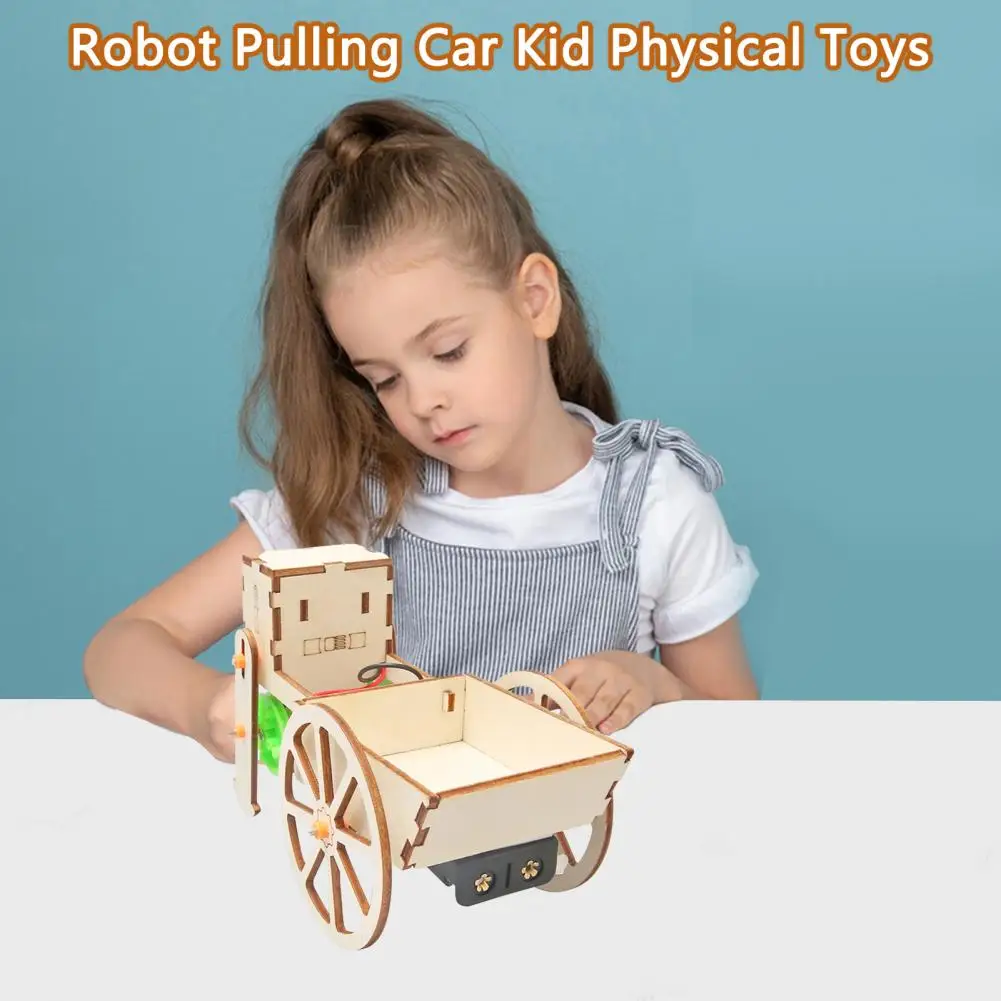 Interesting Eco-friendly Cognition Skills Robot Pulling Car Teaching Demonstration Toys Wood Kid Physical Toys Kids Toys