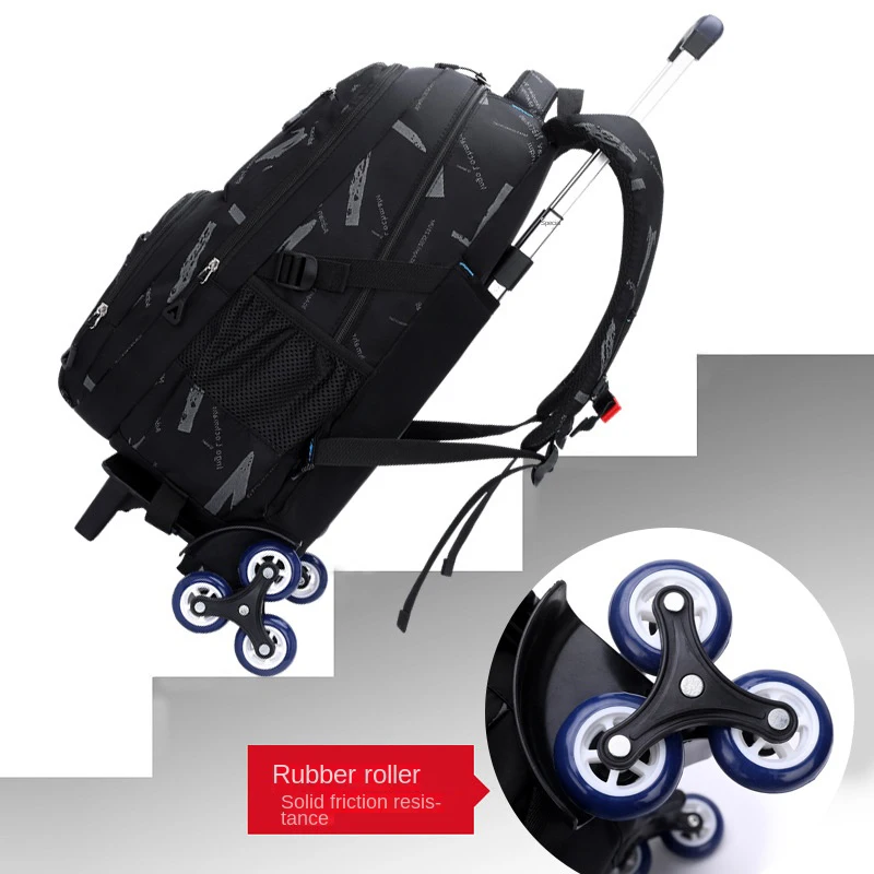 Student School Bag Rolling Backpack Kids Trolley Bag Boys School Backpack with Wheels Children Waterproof wheeled Backpack