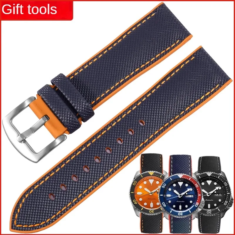 Universal Straight Interface Nylon Silicone Bottom Watch Strap Of Various Brands 19/20/21/22/23/24mm