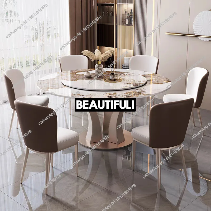Luxury Dinner Round Table Salon Living Room Dinette Garden Small Dining Table Set Cute Modern Mesa Plegable Luxury Furniture