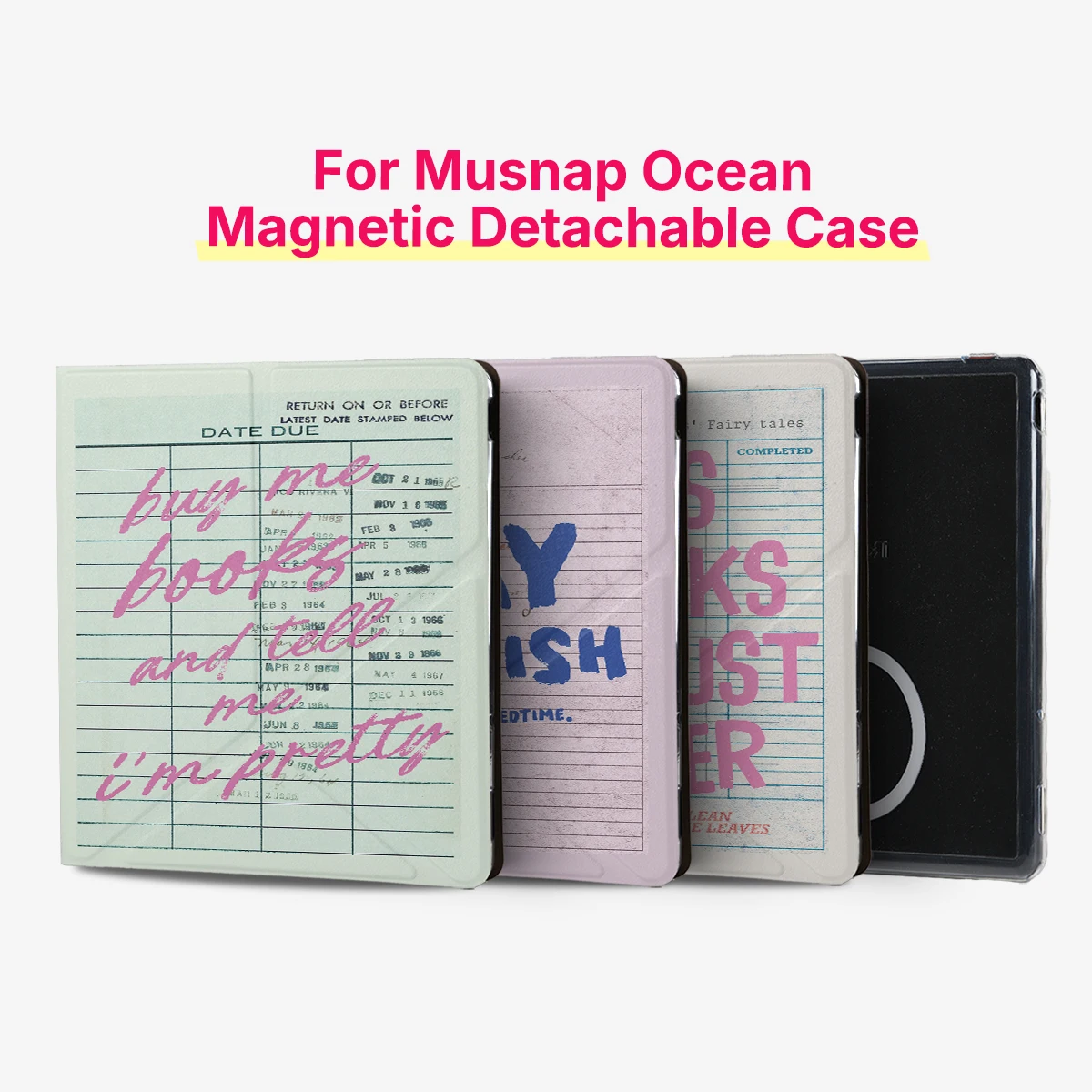 Murmole Library Checkout Card Magnetic Case suit for Musnap Ocean Oceanc iReader Ocean5pro 7 Inch Detachable Stand Acrylic Cover