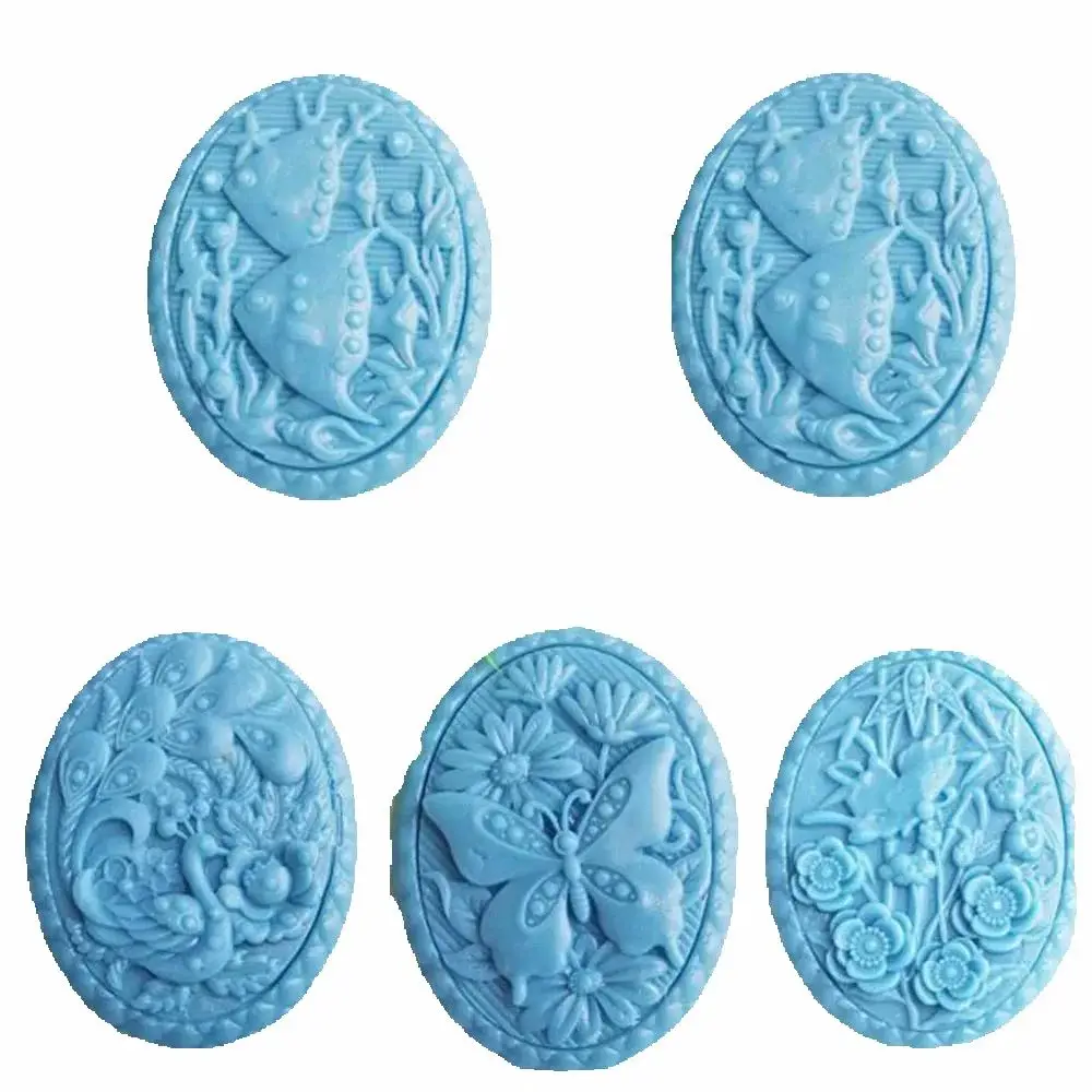Handmade Soap Silicone Mould Butterfly Flower Fish Bird Oval Shapes for Chocolate Candy Baking Kitchen Tool