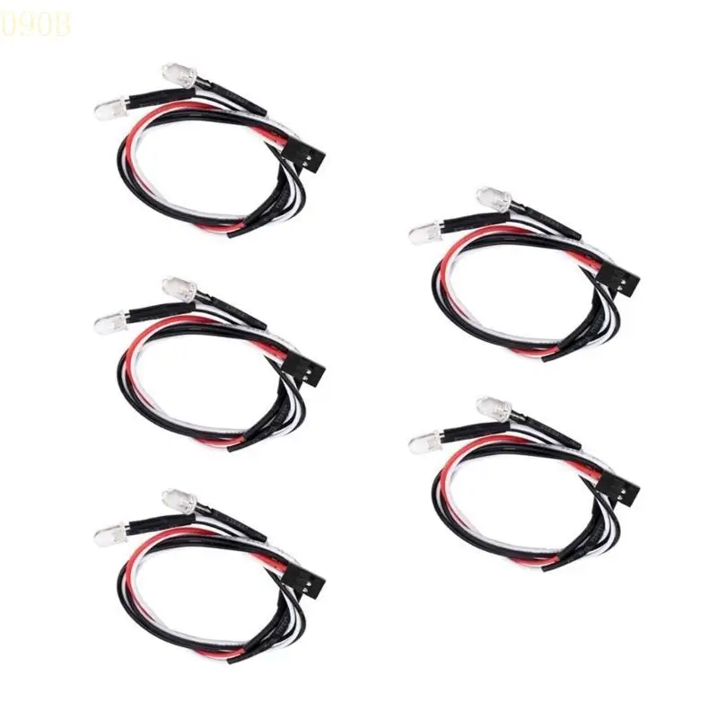 

090B Waterproof 5mm LED Lights for Remote Control Vehicle 2 White /2 Redness Easy Install LED Lighting Set for Car Enthusiast