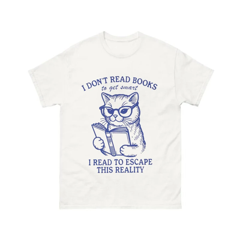 I Don't Read Books To Get Smart Female Graphic Tees Women Summer Oversized Trendy Funny T Shirt Vintage Aesthetic T-Shirts Tops