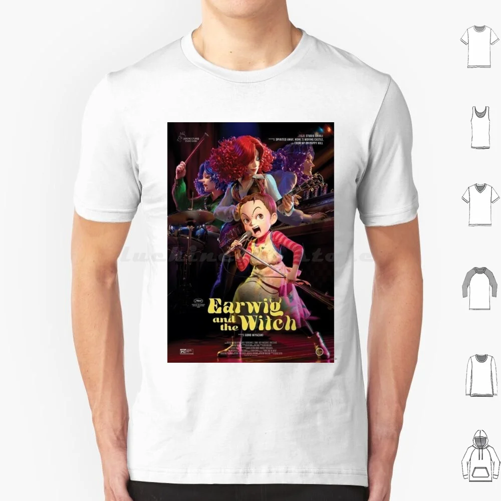 تي شيرت شعر مستعار وساحرة مقاس كبير 100% قطن شعر مستعار وساحرة فيلم أنيمي كتاب ديانا وين جونز ستوديو جورو كم #1