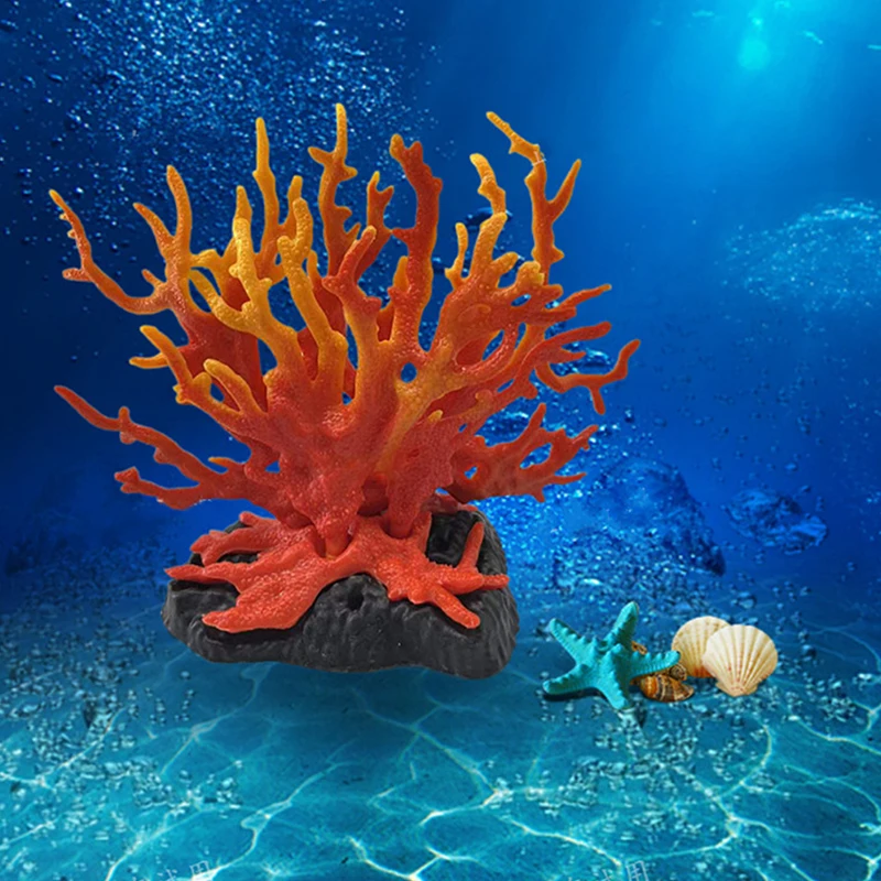 1PC 16x16x13cm Mini Resin Simulation Coral Micro Landscape Fish Tank Starfish Aquarium Decor Ornaments Plants Accessories