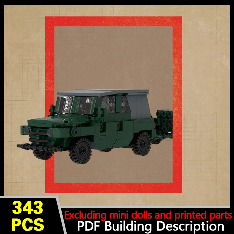 BJ212 Off-Road Command Vehicle Model MOC Building Bricks War Equipment Modular Technology Gifts Holiday Assemble Children Toys